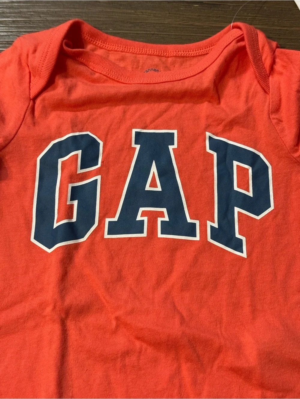 GAP Orange Long-Sleeve Baby One-Piece Bodysuit